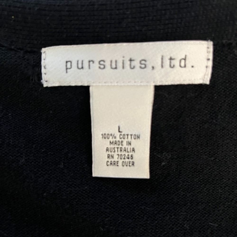 Long Black Cotton Cardigan Minimalist Capsule Wardrobe Open Front L - Picture 8 of 9